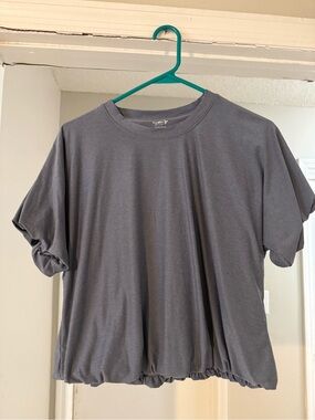 Old Navy Women’s Short Sleeve Bubble T-Shirt - Gray-Blue